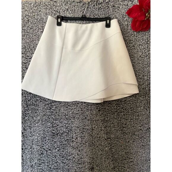 Topshop Women's White A-Line Knee Length Skirt Size 12 Casual - Picture 1 of 11